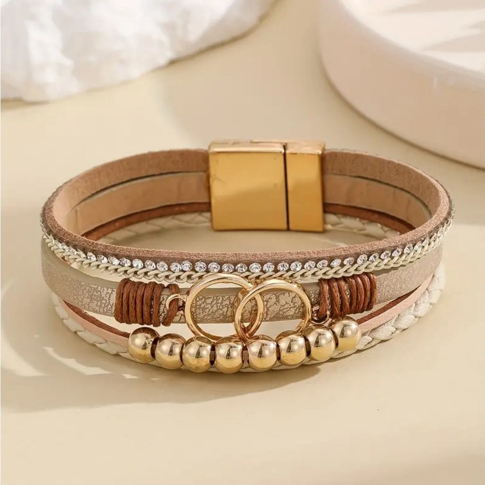 Leather & Chain Bracelet